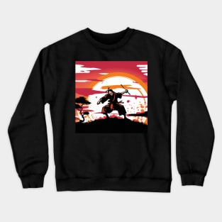 Kenjutsu sunset samurai warrior Crewneck Sweatshirt